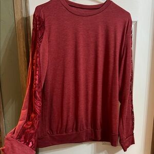 Red Long Sleeve Top